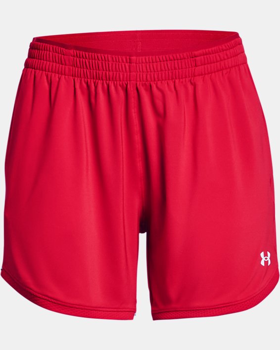 Women's UA Knit Mid-Length Shorts, Red, pdpMainDesktop image number 4